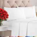 King Size 4 Piece Sheet Set - Comfy Breathable & Cooling Bed Sheets Set - Hotel Luxury Bedding for Women, Men, Kids, Teens, Boys & Girls - Deep Pockets, Ultra-Soft and Wrinkle Free - Oeko-Tex - White