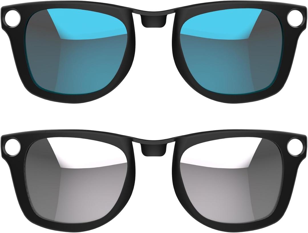 2Pcs Polarized Clip for Ray-Ban Meta Wayfarer RW4008 & Gen 2 RW4012 Large Smart Glasses, Discoloration Clip-on for RayBan Meta Wayfarer Gen 2 Protect Your Eyes, Cool and Fashion (Silver, Blue)