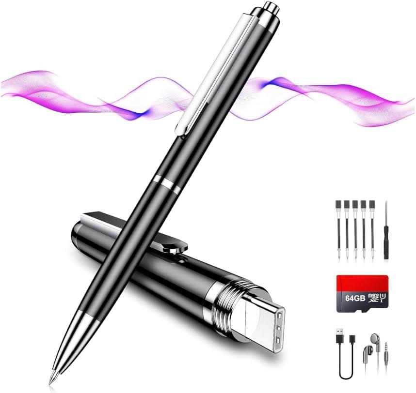 64GB Voice Activated Recorder Device - Qunifyed Digital Voice Recorder with AI Noise Reduction, Portable Recording Device for Meetings, Interviews, Lectures, Work