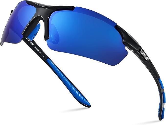 Xagger Polarized Sports Sunglasses for Men Women Wrap Around UV400 Running Baseball Softball Cycling Driving Glasses