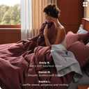 Bedsure Cotton Duvet Cover Queen - 100% Cotton Waffle Weave Maroon Red Duvet Cover Queen Size, PureWoven Breathable Bedding Set for All Season, 3 Pieces, 90"x90"