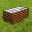 SnugNiture 4x2x2FT Galvanized Raised Garden Bed Kit, Metal Planter Box for Planting Plants Vegetables, Brown