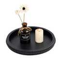 Funly mee 12.6x12.6 inches Rustic Wood Serving Tray,Decorative Tray for Coffee Table(Black)