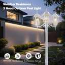 Outdoor Post Light 83", 3-Head White Lamp Post Light Fixture, Waterproof Outside Pole Lamp Post Lantern, Pole Lights Outdoor, Lamppost Street Light for Yard Patio Driveway, E26, 3X60W