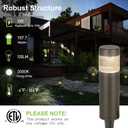 hykolity Low Voltage Landscape Lights, 3W 120LM 12V-15V LED Round Bollard Light, Wired Outdoor Walkway Light Path Lights for Yard Lawn, Aluminum Construction, 30 Watt Equivalent, 6 Pack
