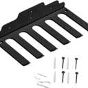 Barbell Rack Weight Bar Holder Wall Mount Space Saving Sturdy Heavy Duty with Screw Barbell Hanger Barbell Stand for Garage (6 Hooks)