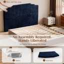 Queen Headboard, Blue Upholstered Headboard for Bed, No Assembly