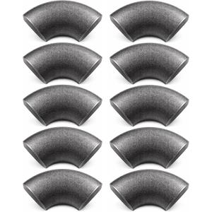 10 Pack 1" Carbon Steel 90° Butt Weld Elbow, Beveled Ends, Weldable Pipe Fitting, Sandblasted & Oiled Finish for Structural, Industrial, Fabrication Use
