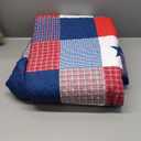 3-Piece Caroline Patriotic Quilt Set - Americana Stars and Plaid Patchwork Bedding - Full/Queen Bed Spread with 2 Pillow Shams by Lavish Home