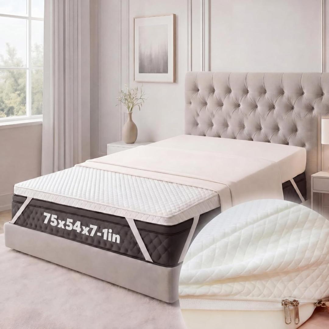 Cinnvoice Mattress Wedge with Cover, 7 Inch Full Incline Wedge for Back and Neck Support, Adjustable Elevator Under Mattress Topper Support for Bedroom