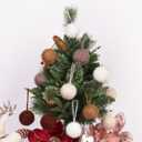 SY Super Bang 15PCS Rustic Christmas Ball Ornaments, 60MM/2.3Inch Shatterproof Ornaments Set for Christmas Tree Hanging Decorations, for Home Farmhouse Bowls Vase Fillers Holiday Party Xmas Decor. (White/Brown/Coffee/Khaki)