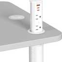 2 Inch Pop Up Outlet for Countertop,Power Grommet 2-inch Desk Wire Hole Insert,20W USB C,2 Outlets,2 USB C/1 USB A,Recessed Outlet,Desk Charging Station (White, 6 FT Cable)