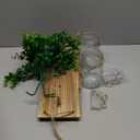 Rustic Wall Sconces, Mason Jar Sconces, Farmhouse Home Decor, LED Fairy Lights, Green Fake Plant, Interior Decoration Warm Toned Lighting. (2 Pack)