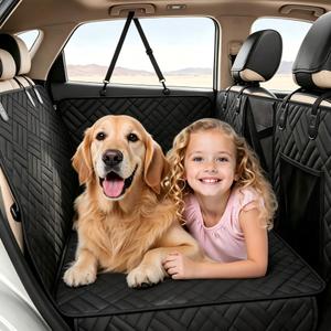 Back Seat Extender for Dogs,600H Hard Bottom Car Seat Covers for Dog Black
