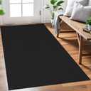 EARTHALL Woven Area Rug 3x5 Ft Washable Rugs for Entryway Braided Non Slip Rubber Backed Throw Rugs Door Mat Indoor Outdoor Entrance Cotton Carpet for Kitchen Foyer Front Door, Black/Grey