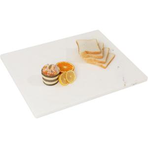 Natural Marble Cutting Board for Kitchen, 20x16 inch White Marble Pastry Board, Stone Serving Slab Large Hand Crafted for Cheese, Dough, Dessert, Chocolate (Ivory White & Gold)