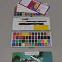 ARTISTRO Watercolor Paint Set, Vivid Colors in Portable Box, Palette set, Including Metallic and Fluorescent Colors. Perfect Travel Watercolor Set for Artists, Amateur Hobbyists and Painting