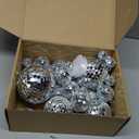 54 Pcs Mini Silver Disco Balls - Hanging Mirror Ornaments for Party, Wedding, Christmas Supplies (1.2 Inch, 2 Inch, 3.2 Inch, 4 Inch)