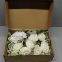 Bridesmaid Bouquets Set of 6 - Ivory White Artificial Flowers Bouquet for Bridesmaids Wedding Small Floral Centerpieces for Marriage Proposal Party Anniversary Dining Table Decor -7 Inch