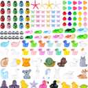 180 Pcs Mini Resin Animals Miniature Figures Tiny Resin Animals Miniature Animal Mini Ducks Tiny Animal Figures for Micro Fairy Garden Landscape Accessories Dollhouse Hide Crafts Aquarium Decor