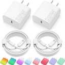 iPhone Charger Fast Charging, 2 Pack 20W USB C Wall Charger Block with 2 Pack MFi Certified 6FT Type C to Lightning Cables for iPhone 14 13 12 11 Pro Max XR XS X, iPad,AirPods Pro (White)