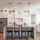 Glass Pendant Light Set of 3 Bronze Small Pendant Light with Clear K9 Crystal Ball Hanging Lights 7.68 in for Kitchen Island Hallway Entryway Bedroom lampara colgante para isla de cocina, 3pack