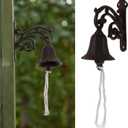 DOITOOL Vintage Cast Iron Doorbell 6.29 Inch Metal Bell Ringer Wall Mounted Decorative Bell for Home Garden Indoor Outdoor Use Rustic Style