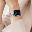 Dressy Silver iWatch Bands for Women - Compatible with Apple Watch Series 10-1/SE/Ultra, Fits 38mm 40mm 41mm 42mm 44mm 46mm - Luxury Designer Bracelet, Bling Jewelry Strap