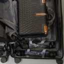 LARVENDER Luggage Sets for Women 5 Piece Hardside Expandable Suitcases with Wheels TSA Lock, Lightweight Travel Carry On Suitcase Set with Cosmetic Case, Black Brown