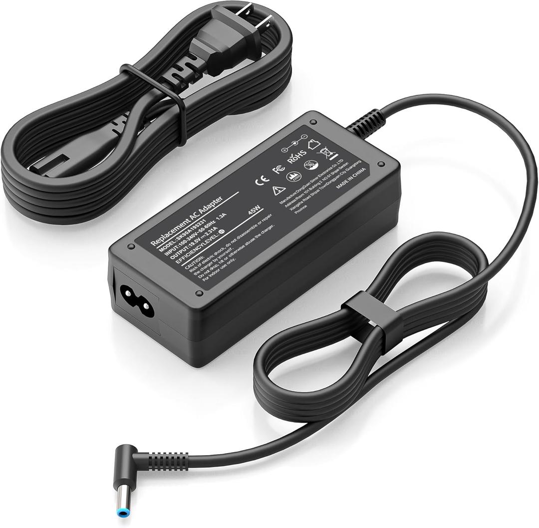 45W Laptop Charger Compatible with HP Pavilion x360 13 15 11, Zbook G5 15 15u G3 14u G4, Notebook 15, Stream 11 14 13 AC Smart Blue Tip Power Supply Adapter Cord