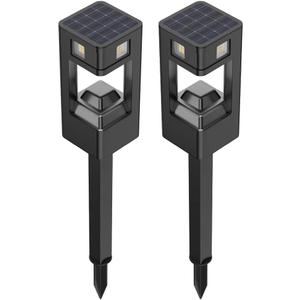 Infinity X1 Solar Path & Motion Security Lights (2-Pack)  500 Lumens Motion Activated, 50 Lumens Dusk-to-Dawn, IPX4 Weatherproof, 360 Detection, Outdoor LED Stake Lights for Yard, Walkway & Garden