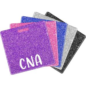 Lyrow 5 Pcs CNA Badge Holder in 5 Glitter Colors Retractable ID Name Identification Badge Nurse Nursing Accessories Reel Holder Gifts for Nurse Doctor Hospital Worker