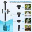 20W Solar Fountain Pump, 350GPH Submersible Solar Pond Pump with Adjustable Flow & 4 Nozzles, Anti-Clog Barrier Bag for Bird Bath, Outdoor Pond, Garden Water Features, Pool