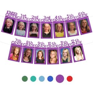 KatchOn, K-12 Grad Photo Banner 5x7 - Large, 10 Feet | Congrats Grad Banner, Purple Graduation Decorations Class of 2025 | Grad Picture Display, Graduation Decorations 2025