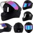 Full Face Motorcycle Helmets for Men Women, DOT Approved, Matte Black, M