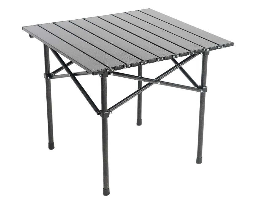 Wind Tour Portable Camping Table Folding Side Table Aluminum Lightweight Table with Carry Bag for Outdoor Cooking Hiking Picnics BBQ Travel (Black)