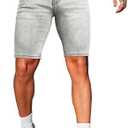 GINGTTO Denim Shorts Men Stretch Skinny Jean Shorts for Men 38