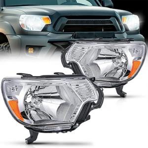 Nilight Headlight Assembly Compatible with 2012 2013 2014 2015 Toyota Tacoma Pickup Truck Replacement Headlamp Chrome Housing Amber Reflector Driver and Passenger Side Nilight Headlight Assembly Compatible with 2012 2013 2014 2015 Toyota Tacoma Pickup Truck Replacement Headlamp Chrome Housing Amber Reflector Driver and Passenger Side
