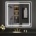 LOAAO 40"X40" LED Mirror for Bathroom, Lighted Bathroom Mirror with Lights, Anti-Fog, Dimmable, Memory Function, Easy to Install, Clear Reflection