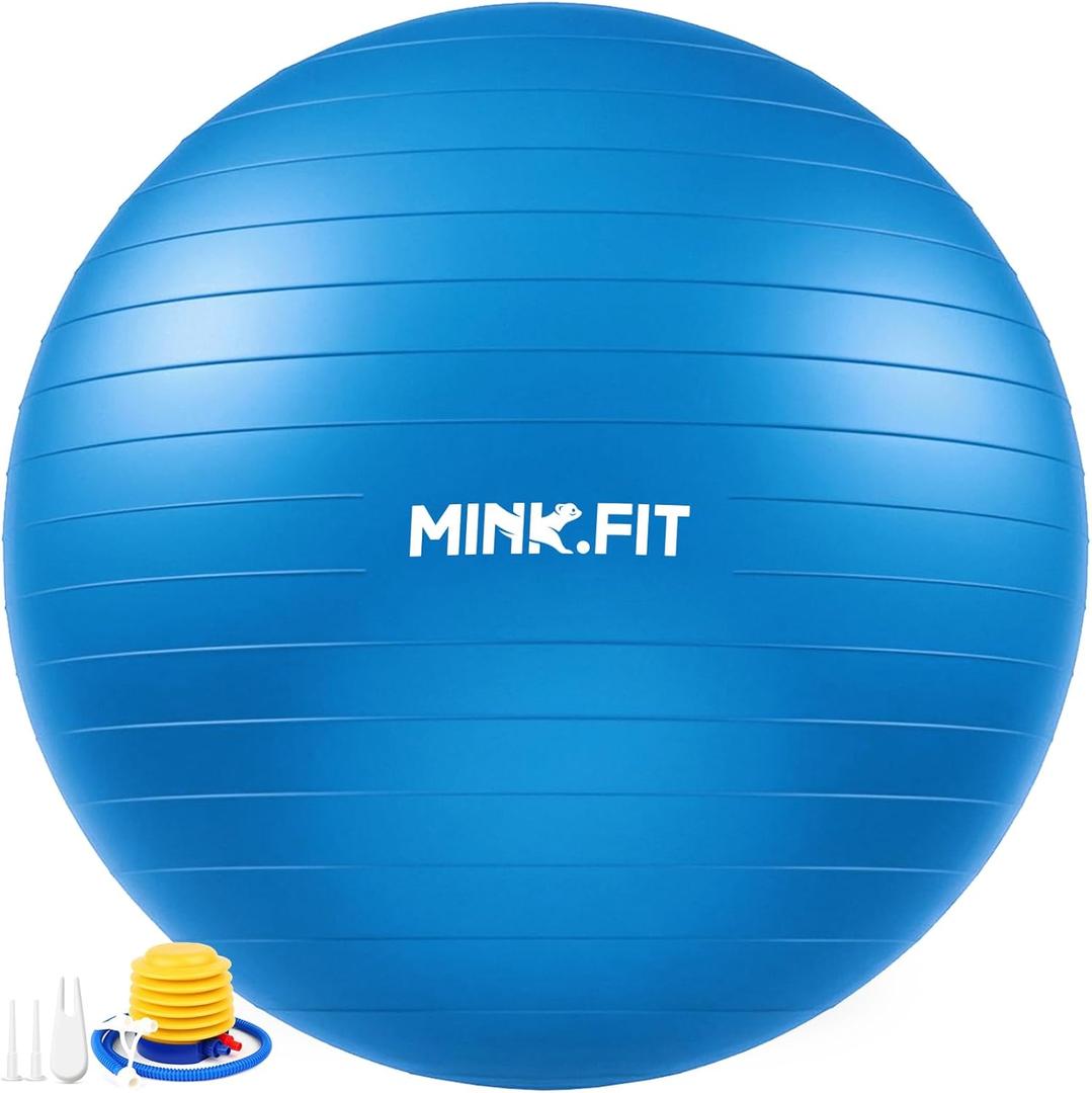 Yoga Ball, Anti-Slip Stability Exercise Ball for Pilates, Extra Thick Birthing Ball for Pregnancy, Fitness, Gym Ball for Core Workouts, Balance, and Physical Therapy