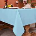 MEANMOY Baby Blue 210GSM Water & Stain Resistant Rectangle Tablecloth for 8 Foot Table Solid 60 x 120 Inch Rectangular Table Cloth in Wrinkle Free Washable Polyester Fabric for Wedding, Party, Banquet