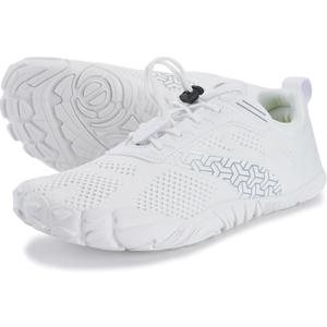 Joomra Women's Trail Running Barefoot Shoes | Wide Toe Box Minimalist Sneakers | Zero Drop (White) Size 39