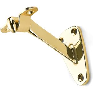 ktumeware 3 Inch 3 Pack Polished Brass Handrail Stair Brackets Suitable for Indoor and Outdoor Staircase/Balcony/Corridor Staircase Support handrail Brackets