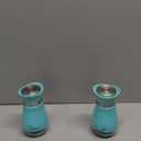Lonffery Salt and Pepper Shakers, Stainless Steel and Glass Bottle, Set of 2, Turquoise