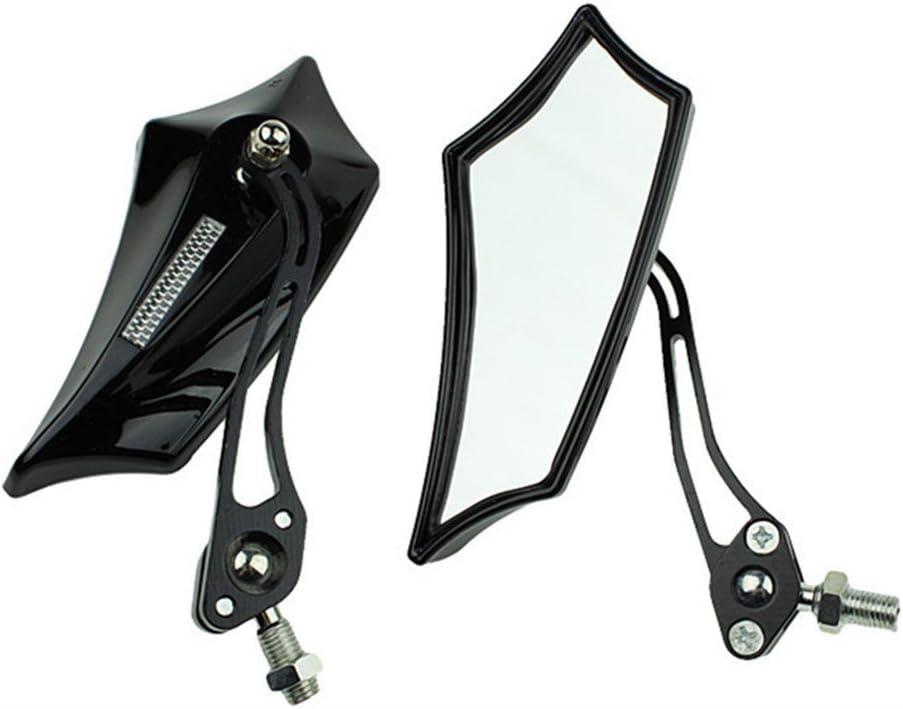 ESUPPORT Black Universal Motorcycle Motorbike Bike 8mm 10mm Rear View Side Mirror Scooter ATV