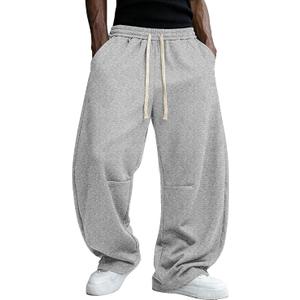 JEMLDL Men's Baggy Sweatpants Wide Leg Barrel Sweat Pants Drawstring Elastic Waist Loose Fit Slacks with Pockets M