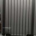 MidWest Homes for Pets 39-Inch High Walk-Thru Pressure Mounted Steel Dog Gate, Expands to 38 Inches Wide, Includes 3-inch Extensions, Textured Graphite