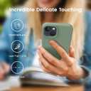 JELE Shockproof Designed for iPhone 13 Case, Liquid Silicone Phone Case with [Soft Anti-Scratch Microfiber Lining] Military Grade Drop Protection Slim Thin Cover, 6.1 inch, Calke Green