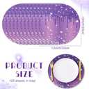 Dispowreath 120 Pieces Purple Placemats 13 Inch Glitter Diamonds Round Disposable Table Mats Decorative Paper Mats for Dining Wedding Birthday Purple Glitter Banquet Party