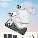 SYNCWIRE for MagSafe Ring Phone Holder, 360 Rotation Magnetic Cell Phone Grip Dual-Sided Magnets Phone Ring Kickstand Compatible with iPhone 17 16 15 14 13 12 Pro Max MagSafe, Android, Samsung etc.